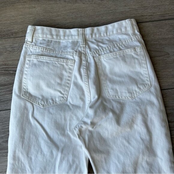 Nasty Gal White Frayed  Hem High Rise Mom Jeans - Picture 11 of 14